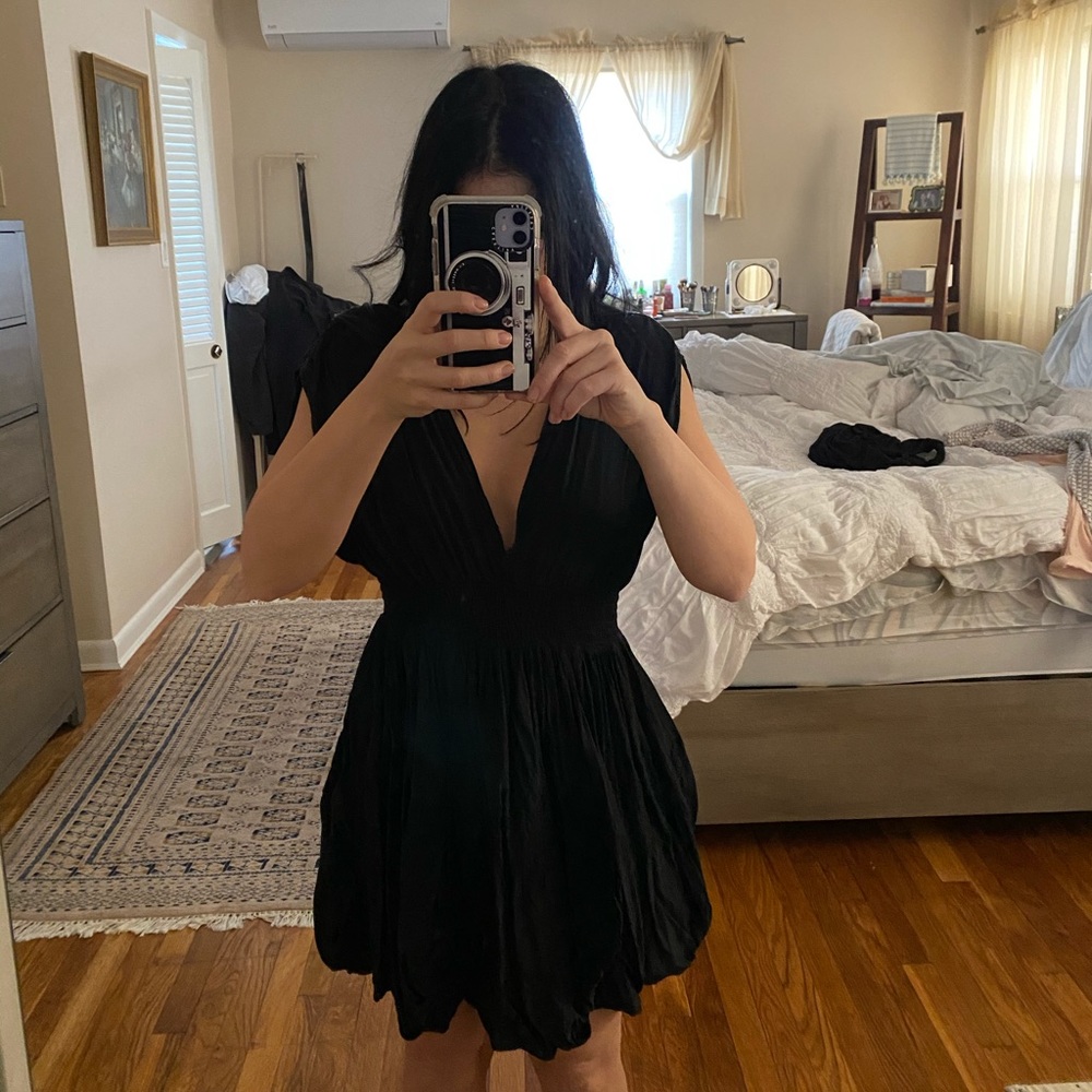 Religion black embroidered skull dress
